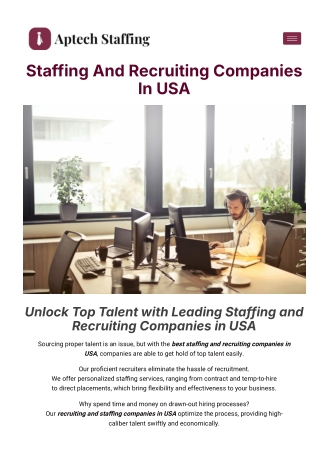 Staffing And Recruiting Companies In USA