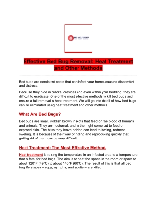 Effective Bed Bug Removal_ Heat Treatment