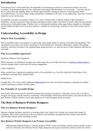 Creating an Inclusive User Experience With Accessible Designs
