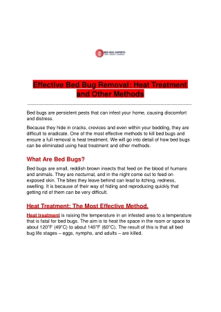 Effective Bed Bug Removal_ Heat Treatment
