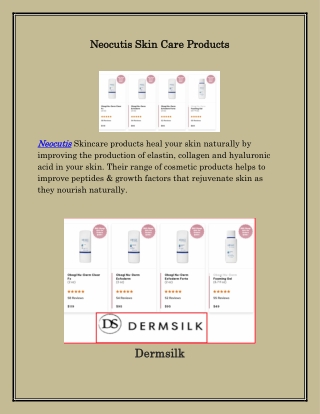 Best Neocutis Products,dermsilk.com