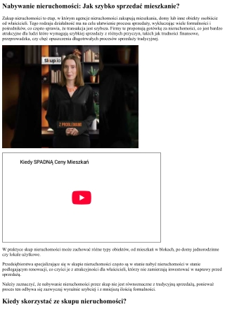 Zakup nieruchomości: Jak błyskawicznie sprzedać mieszkanie?
