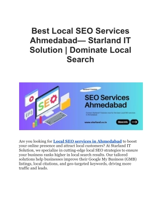 Best Local SEO Services Ahmedabad— Starland IT Solution _ Dominate Local Search
