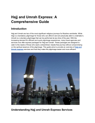 Hajj and Umrah Express_ A Comprehensive Guide