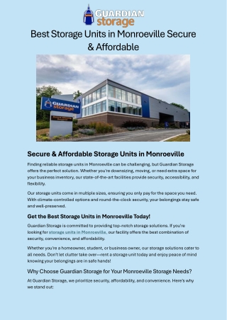 Best Storage Units in Monroeville Secure