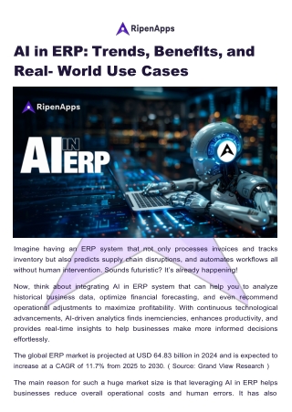 AI in ERP Trends, Benefits, and Real-World Use Cases