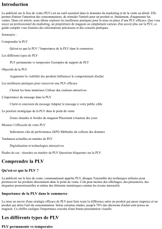 Les meilleures pratiques pour la mise en place d’une PLV efficace