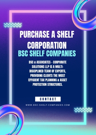 Purchase a Shelf Corporation – BSC Shelf Companies