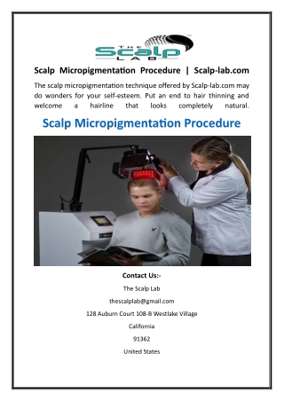 Scalp Micropigmentation Procedure   Scalp-lab