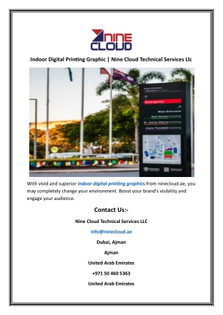 Indoor Digital Printing Graphic  Nine Cloud Technical Services Llc