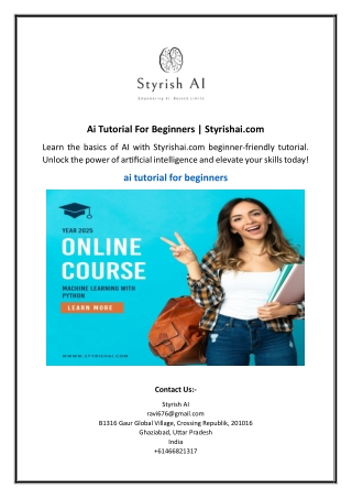 Ai Tutorial For Beginners | Styrishai.com