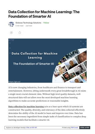 Data Collection for Machine Learning, The Foundation of Smarter AI