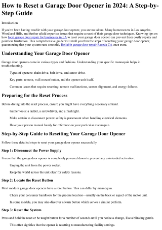 10 Fundamentals About local garage door repair for businesses in LA You Didn't L