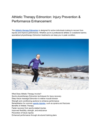 Athletic Therapy Edmonton_ Injury Prevention & Performance Enhancement