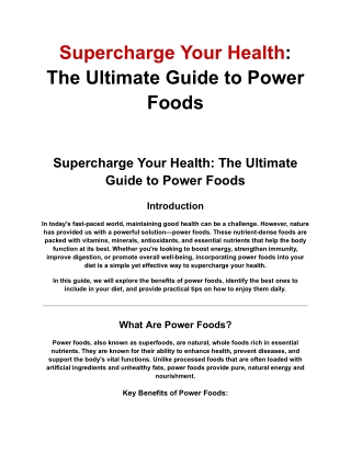 Supercharge Your Health The Ultimate Guide to Power Foods