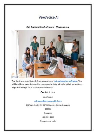 Call Automation Software  Vexavoice