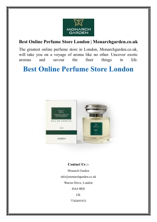 Best Online Perfume Store London  Monarchgarden.co.uk