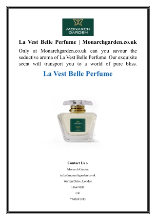 La Vest Belle Perfume  Monarchgarden.co.uk