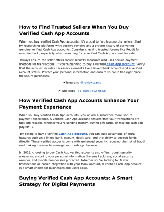 How to Find Trusted Sellers When You Buy Verified Cash App Accounts