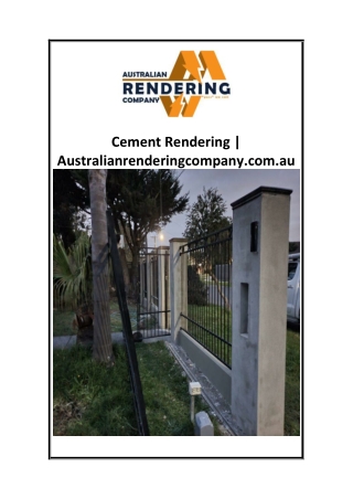 Cement Rendering  Australianrenderingcompany.com.au
