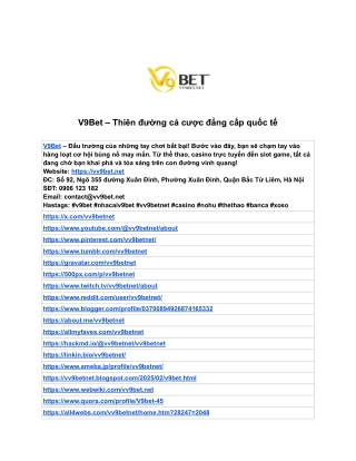 V9Bet – Thiên đường cá cược đẳng cấp quốc tế