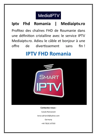 Iptv Fhd Romania  Mediaiptv.ro