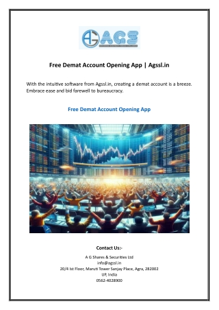 Free Demat Account Opening App | Agssl.in