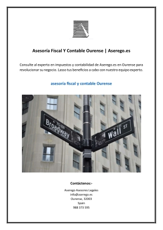 Asesoría Fiscal Y Contable Ourense | Aserego.es