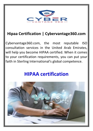 Hipaa Certification Cybervantage360.com