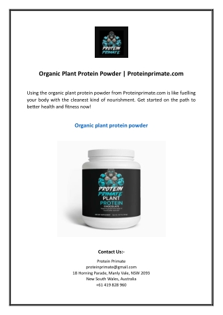 Organic Plant Protein Powder | Proteinprimate.com