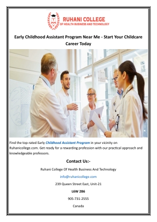 Early Childhood Assistant Program Near Me   Start Your Childcare Career Today