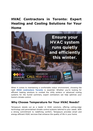 hvac contractors toronto