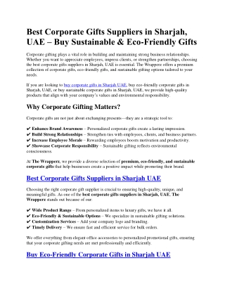 Buy Sustainable & Eco-Friendly Gifts in Sharjah
