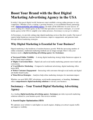 Best Digital Marketing Advertising Agency in the USA