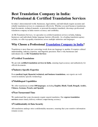Professional & Certified Translation Services