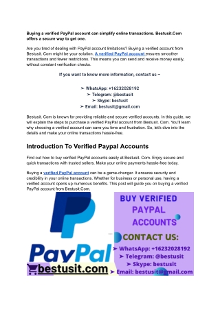 Introduction To Verified Paypal Accounts (1)