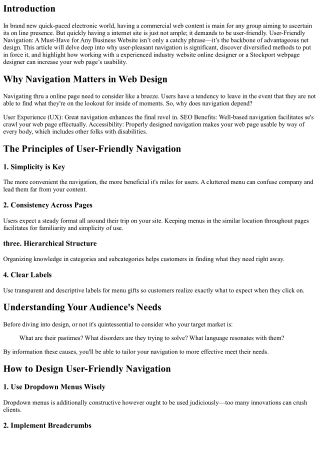 User-Friendly Navigation: A Must-Have for Any Business Website