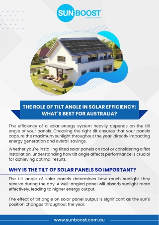 The Role of Tilt Angle in Solar Efficiency