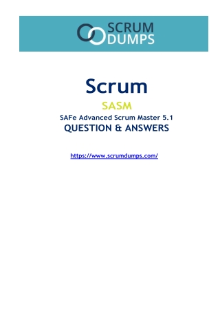 SASM Exam Dumps Navigate the Path to Success in Scrum