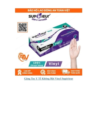 GĂNG TAY Y TẾ KHÔNG BỘT VINYL SUPÉRIEUR