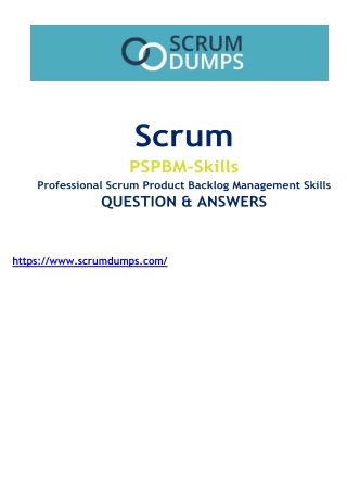 PSPBM-Skills Exam Dumps Reliable Resources for Top Scores and Fast Results