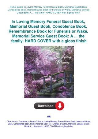 READ Books In Loving Memory Funeral Guest Book  Memorial Guest Book  Condolence Book  Remembrance Bo