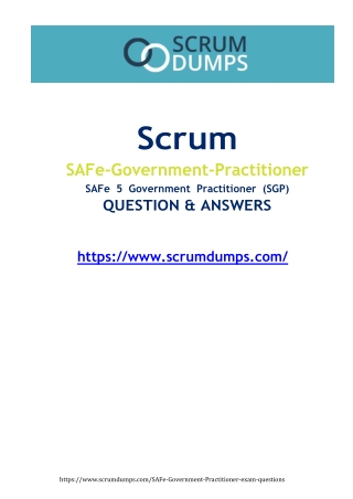 SAFe-Government-Practitioner Exam Dumps Your Shortcut to Expert-Level Scrum Mast