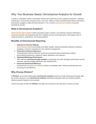 Why Your Business Needs Omnichannel Analytics for Growth