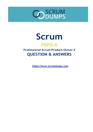 PSPO-II Exam Dumps The Ultimate Exam Prep Kit for Scrum Exam
