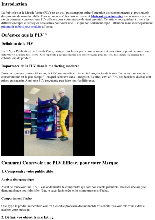 Comment Concevoir une PLV Efficace pour votre Marque