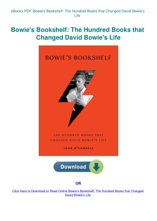 eBooks PDF Bowie's Bookshelf The Hundred Books that Changed David Bowie's Life