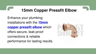 15mm Copper Pressfit Elbow