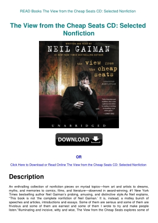 READ Books The View from the Cheap Seats CD Selected Nonfiction