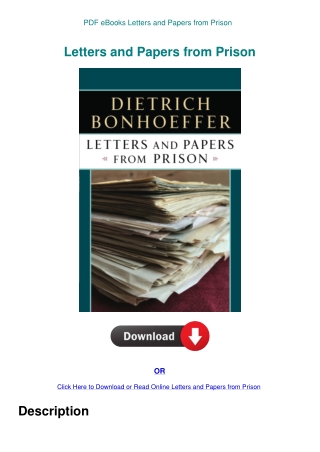 PDF eBooks Letters and Papers from Prison